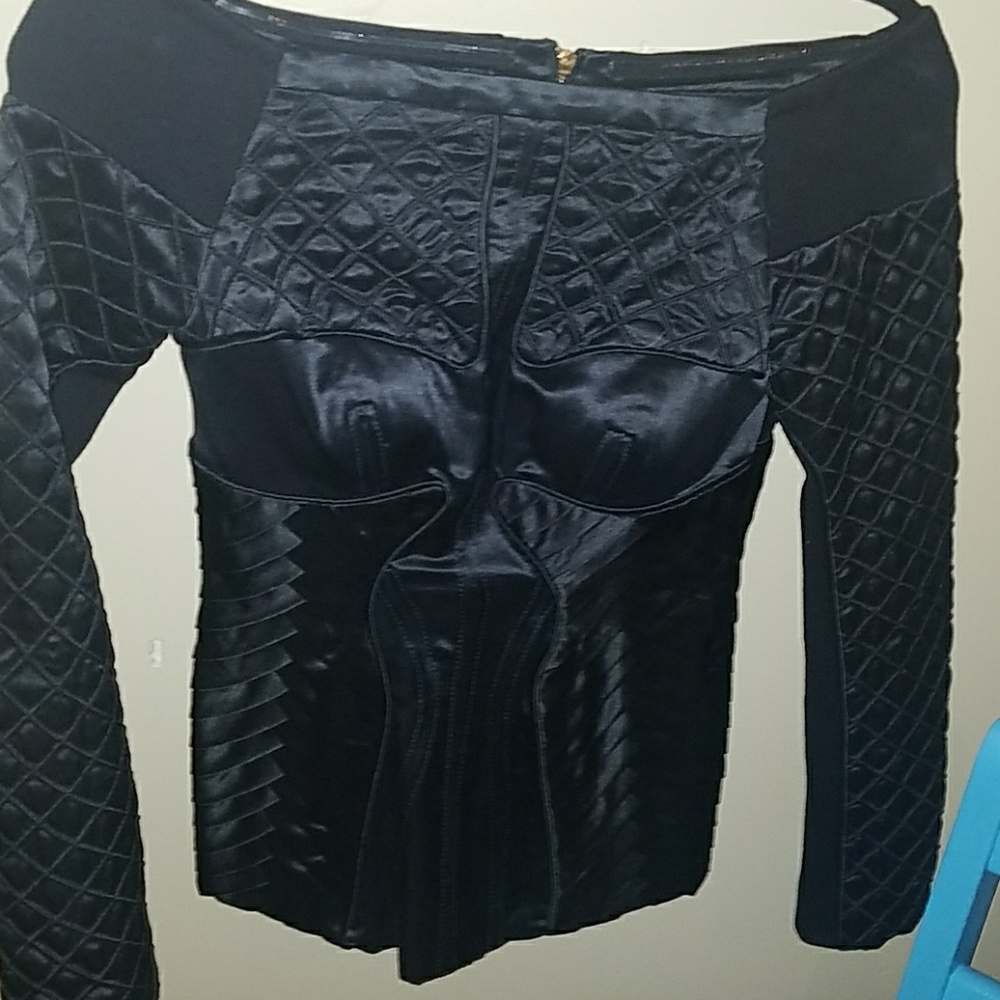 Off the shoulder satin proenza schouler blouse